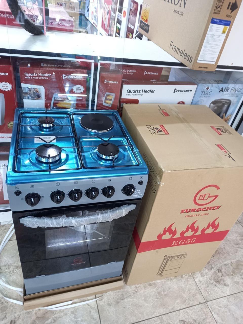 Eurochef Free Standing 3 Gas Burner and 1 Electric Cooker With Electric Oven