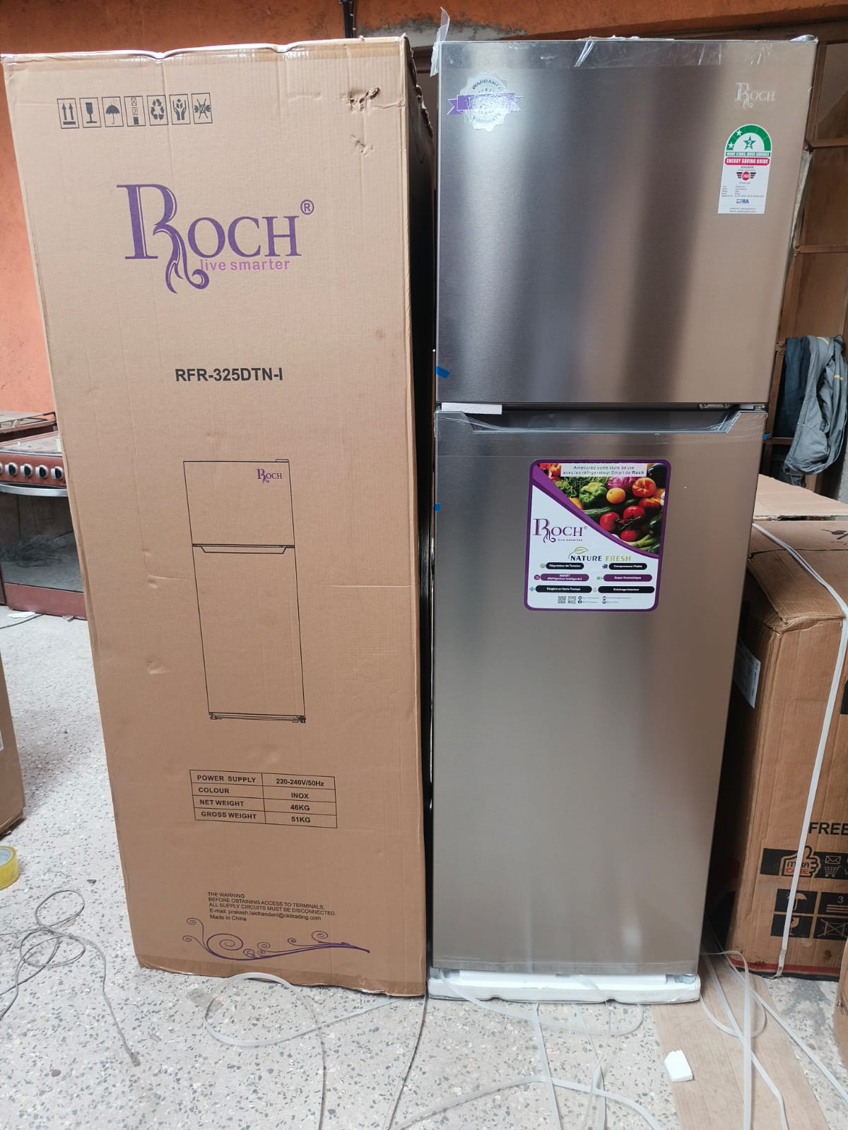 Roch 55 litres RFR 325-DT-I No Frost Double Door Refrigerator