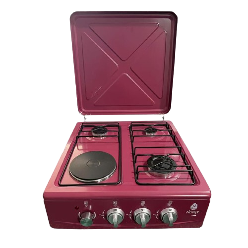 Nunix Table Top Cooker 3 Gas + 1 Electric Burner Stove